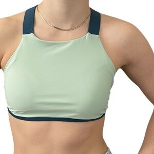 PrAna High Neck Color Block Athletic Swim Top